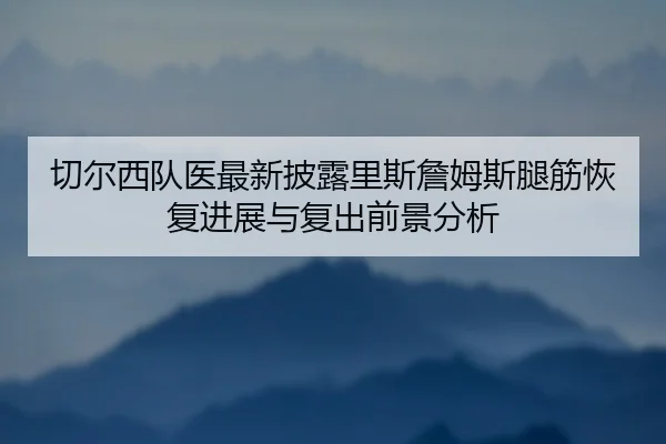 切尔西队医最新披露里斯詹姆斯腿筋恢复进展与复出前景分析 | kaiyun